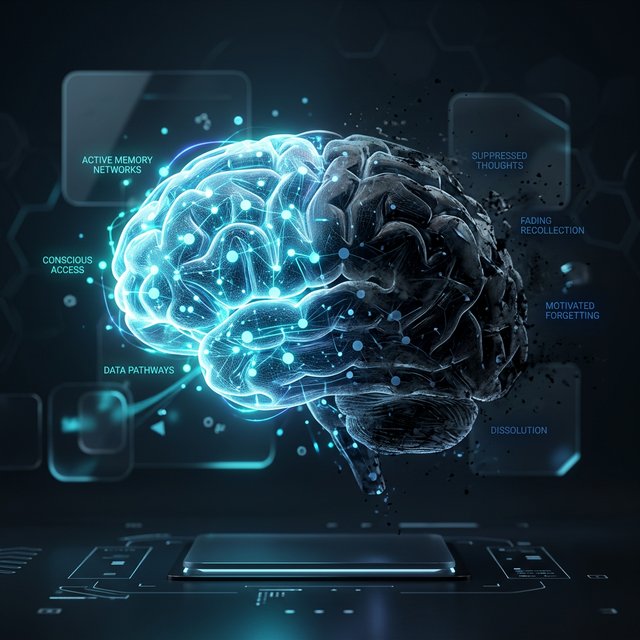 Abstract visualization of motivated forgetting in the human brain
